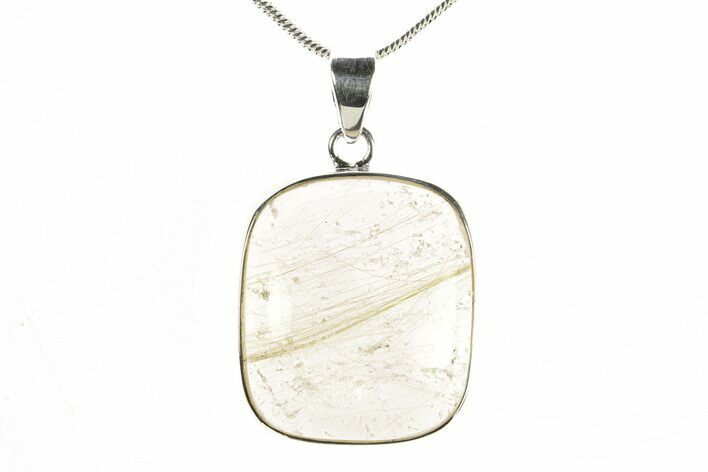 Glassy Rutilated Quartz Pendant - Sterling Silver #278725